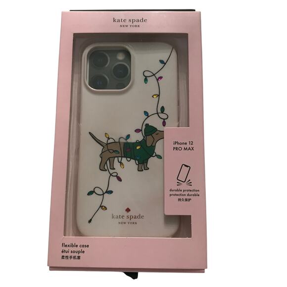 Kate Spade Phone Case iPhone 12 PRO MAX Christmas Dash Hound Rhinestone New - Picture 1 of 8
